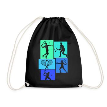Joueur de tennis rétro - Sac de sport léger - noir - Devant