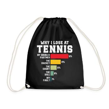 Pourquoi je perds au tennis - Sac de sport léger - noir - Devant