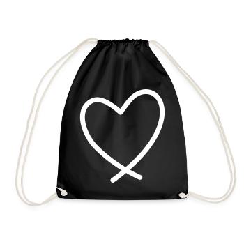Cœur Symbole d’amour Cadeau d’anniversaire Amitié - Sac de sport léger - noir - Devant