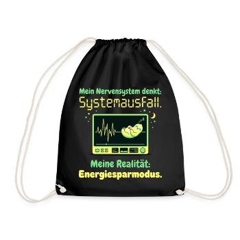 Faultier Nervensystem Energiesparmodus Humor Desig - Turnbeutel - Schwarz - Vorne