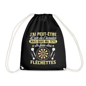  joue aux fléchettes - Sac de sport léger - noir - Devant