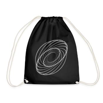 Dotted Spiral Vortex - Drawstring Bag - black - Front