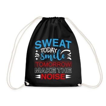 Sweat Today Smile Tomorrow – Motivation Fitness St - Drawstring Bag - black - Front