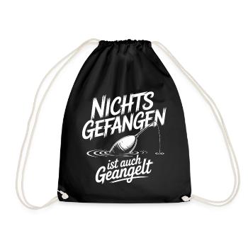 Nichts Gefangen Ist auch Geangelt - Turnbeutel - Schwarz - Vorne