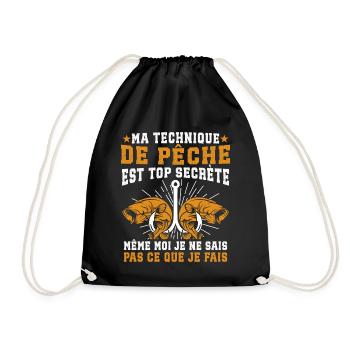 ma technique de pêche est top secret - Sac de sport léger - noir - Devant