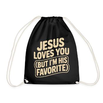 Jésus t’aime Mais je suis son préféré - Sac de sport léger - noir - Devant