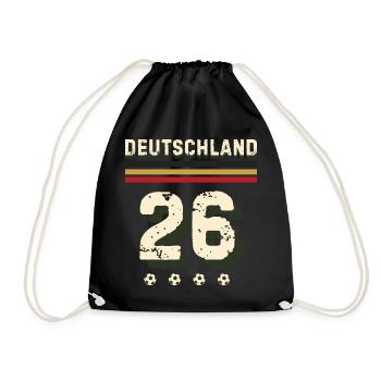 Deutschland - Retro Fan Shirt - Turnbeutel - Schwarz - Vorne