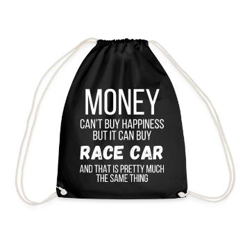 Geld kann eine Rennwagen-lustige Motorsportstrecke kaufen - Turnbeutel - Schwarz - Vorne