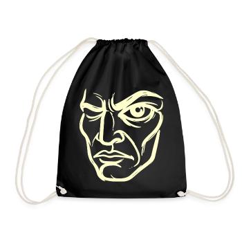 Abstract portrait "The Observer" - Drawstring Bag - black - Front