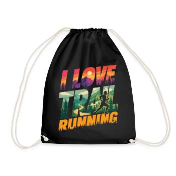 I Love Trail Running - Drawstring Bag - black - Front