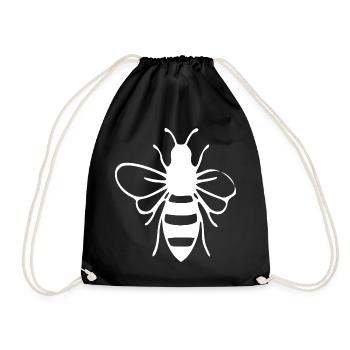 Silhouette d’abeille en nid d’abeille - Sac de sport léger - noir - Devant