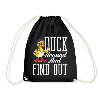 Funny Ducks Motif Ducks Lover Sayings - Drawstring Bag - black - Front