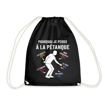 pourquoi je perds à la pétanque - Sac de sport léger - noir - Devant