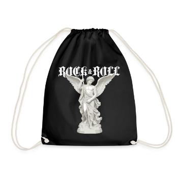 Rock-'n'-Roll-Engelstatue - Turnbeutel - Schwarz - Vorne