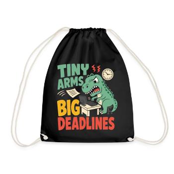 T-Rex with small arms in the office - Drawstring Bag - black - Front