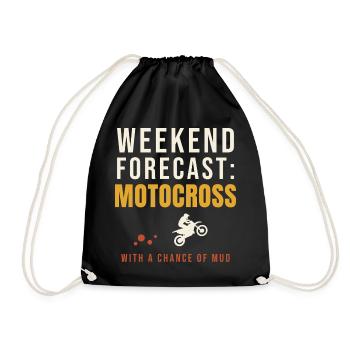 Weekend Forecast Motocross Chance Of Mud - Drawstring Bag - black - Front