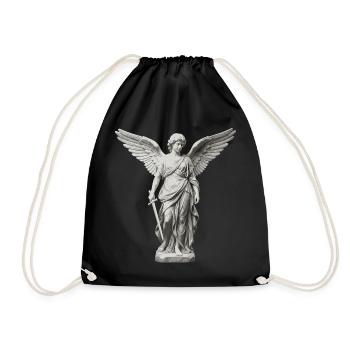 Winged Guardian Angel with Sword - Drawstring Bag - black - Front