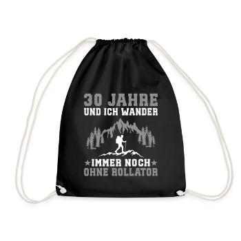 30 Jahre alt Geburtstag Berge wander 30 wandern - Turnbeutel - Schwarz - Vorne