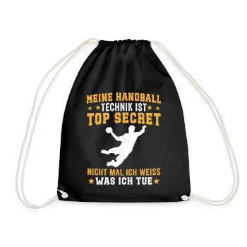meine handball technik  - Turnbeutel - Schwarz - Vorne