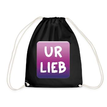 UR LIEB – Spruch mit österreichischem Charme, Wien - Turnbeutel - Schwarz - Vorne