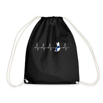 J’aime la Finlande - battement de coeur - Sac de sport léger - noir - Devant