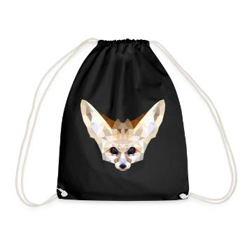 Fennec low poly - Drawstring Bag - black - Front