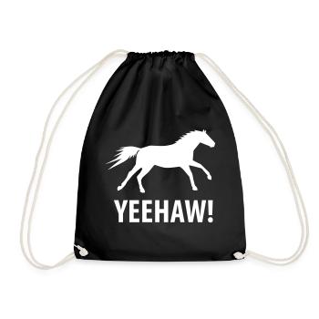 Yeehaw Wild Horse Horse - Drawstring Bag - black - Front