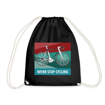 Fahrrad Radfahrer Fahrradfahren Bike Rad Geschenk - Turnbeutel - Schwarz - Vorne