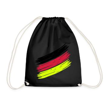 German Stripes - Deutsche Streifen - Germany - - Turnbeutel - Schwarz - Vorne