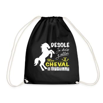 Cheval Shirt • Equitation Cavalier • Poney Cadeaux - Sac de sport léger - noir - Devant