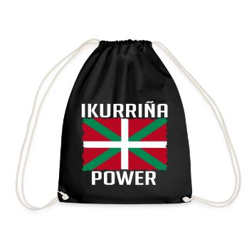 Baskische Flagge Ikurrina Strom - Turnbeutel - Schwarz - Vorne