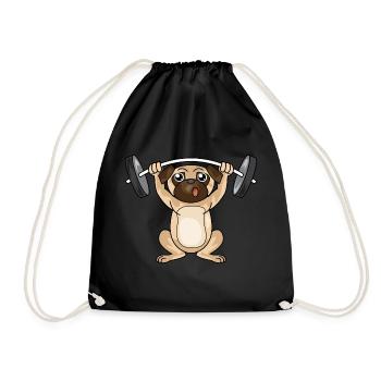 Chien mobylette séance d’entraînement poids haltères cadeau - Sac de sport léger - noir - Devant