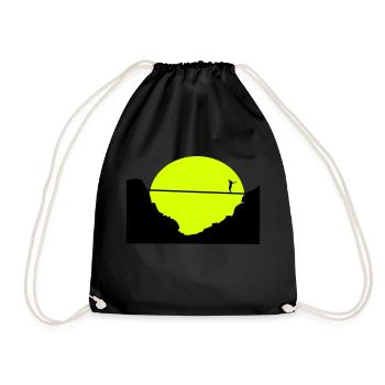 Slacklining, Highline - Drawstring Bag - black - Front