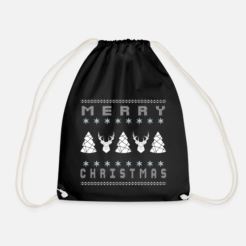 Ugly Christmas - Drawstring Bag - black