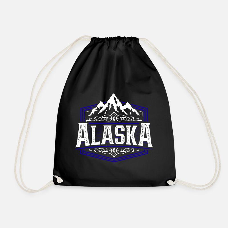 Alaska | Alaska Typografie - Turnbeutel - Schwarz