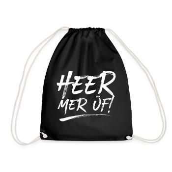 HEER MER ÜF! - Turnbeutel - Schwarz - Vorne