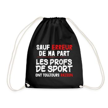 Profs - Sport - Cadeau - Ecole - Enseigne - Drôle - Sac de sport léger - noir - Devant