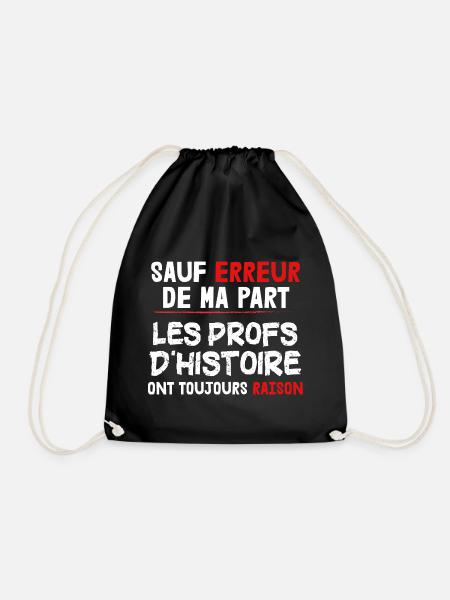 Profs - Histoire - Cadeau - Ecole - Enseigne - Sac de sport léger - noir