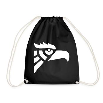 Aztec white eagle head - Drawstring Bag - black - Front