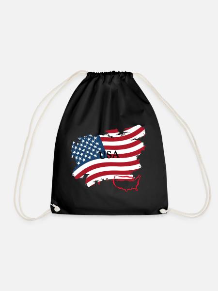 USA - Turnbeutel - Schwarz