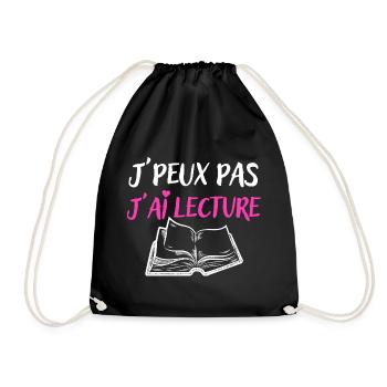 J'peux pas j ai lecture - Sac de sport léger - noir - Devant
