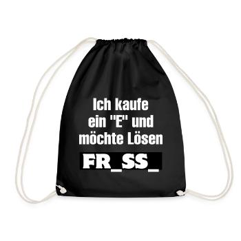 Ich kaufe ein E Großbuchstaben-Design - Turnbeutel - Schwarz - Vorne