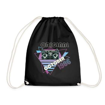 Vintage 1986 36 Cadeau Anniversaire Cassette Rétro - Sac de sport léger - noir - Devant