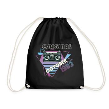 Vintage 1983 39 Cadeau Anniversaire Rétro Cassette - Sac de sport léger - noir - Devant