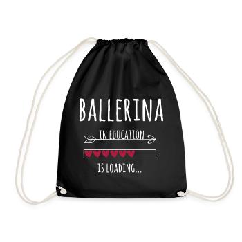 Ballerina in Ausbildung Ballett Geschenk - Turnbeutel - Schwarz - Vorne