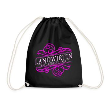 Landwirtin aus Leidenschaft - Turnbeutel - Schwarz - Vorne