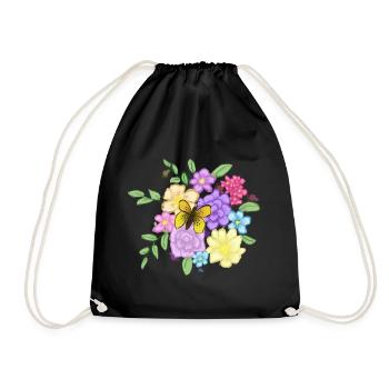 Flower bouquet - Drawstring Bag - black - Front