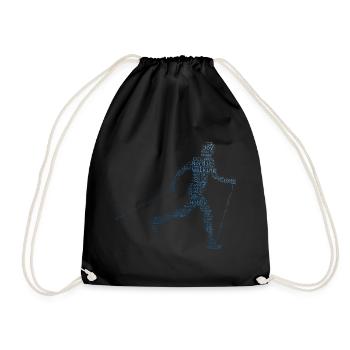 Marcheur nordique féminin Marche nordique hommes - Sac de sport léger - noir - Devant