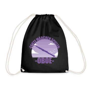 Oboe Musikerin Instrument Mädchen Geschenk - Turnbeutel - Schwarz - Vorne