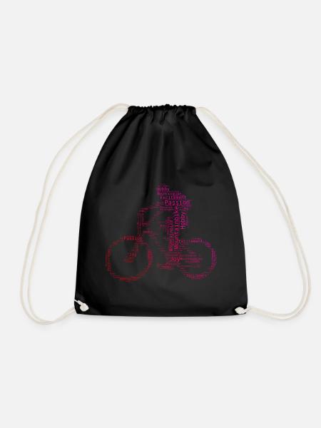 Radsport Damen Radfahrer Mountainbiker MTB - Turnbeutel - Schwarz